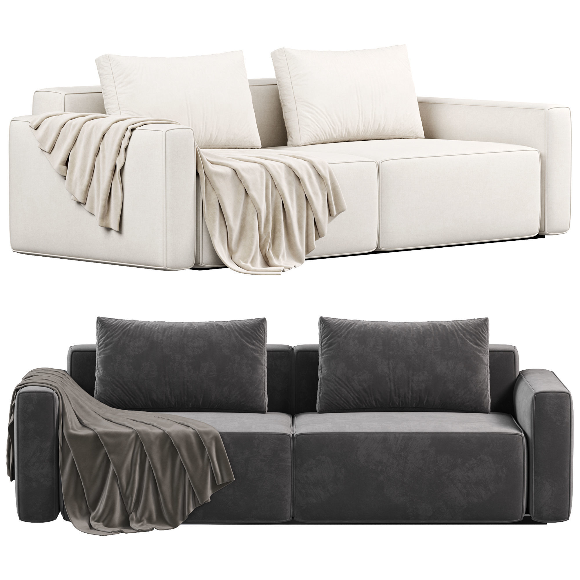 Mix Modular Piece Sofa 2 3D model_3
