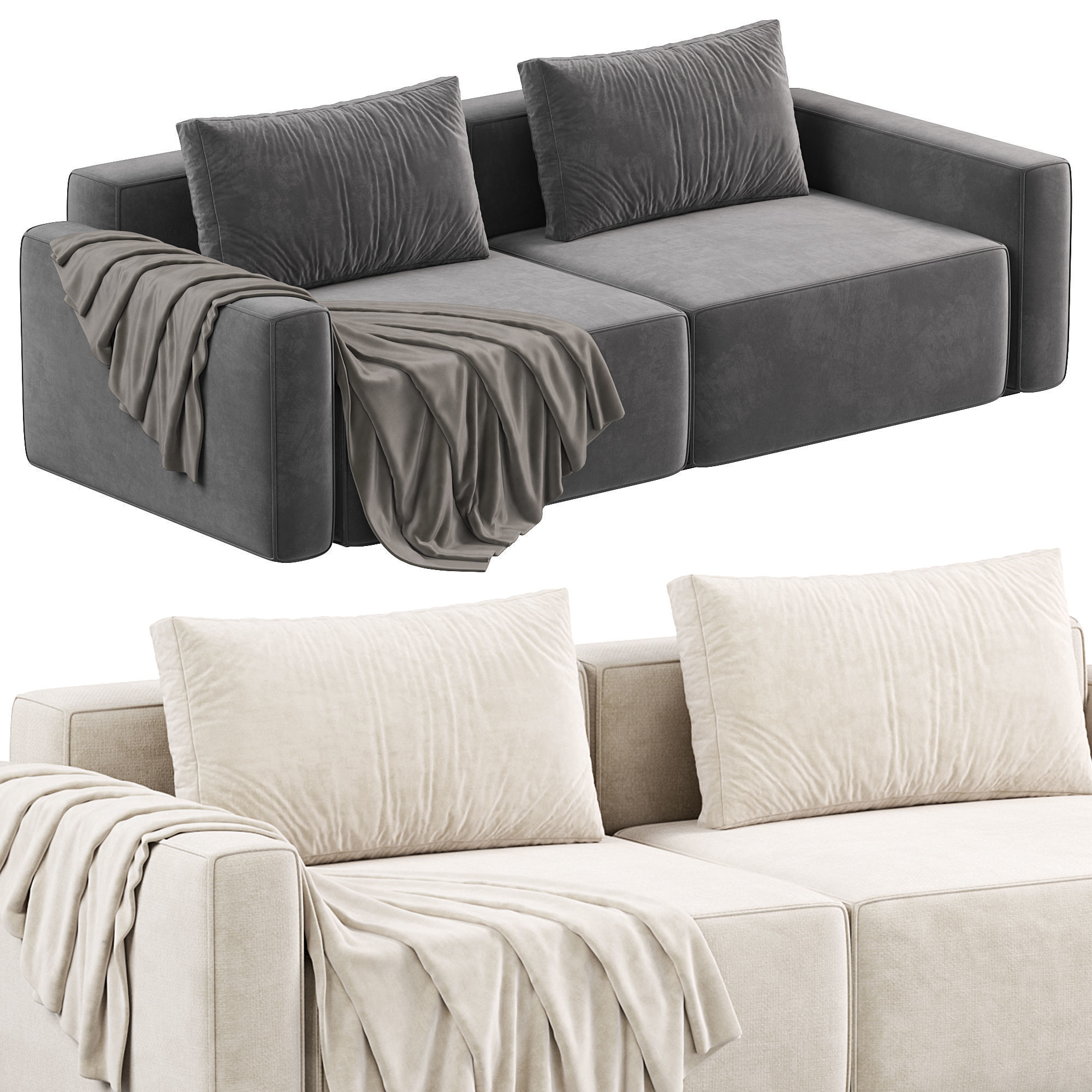 Mix Modular Piece Sofa 2 3D model_1