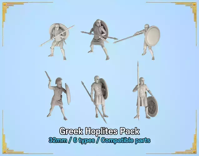 Greek Hoplites Pack 3D print model