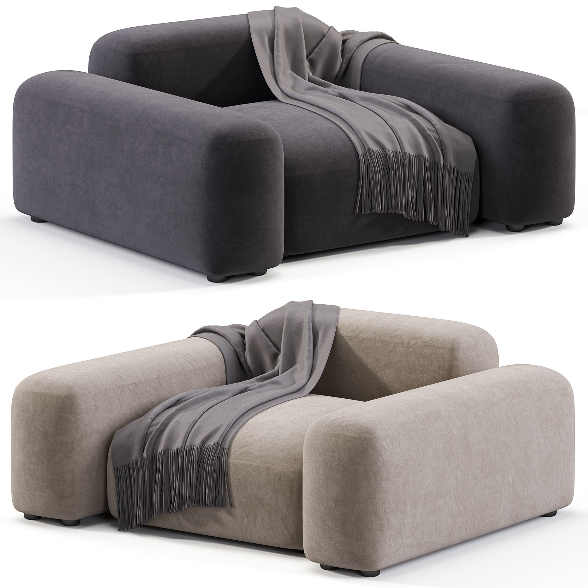  Customizable Armchair Lapis E010 3D model_1