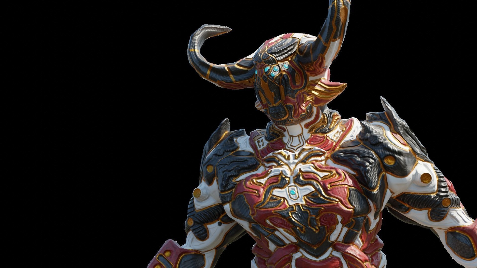 Low Poly - Cyborg Santrasa Low-poly 3D model_1