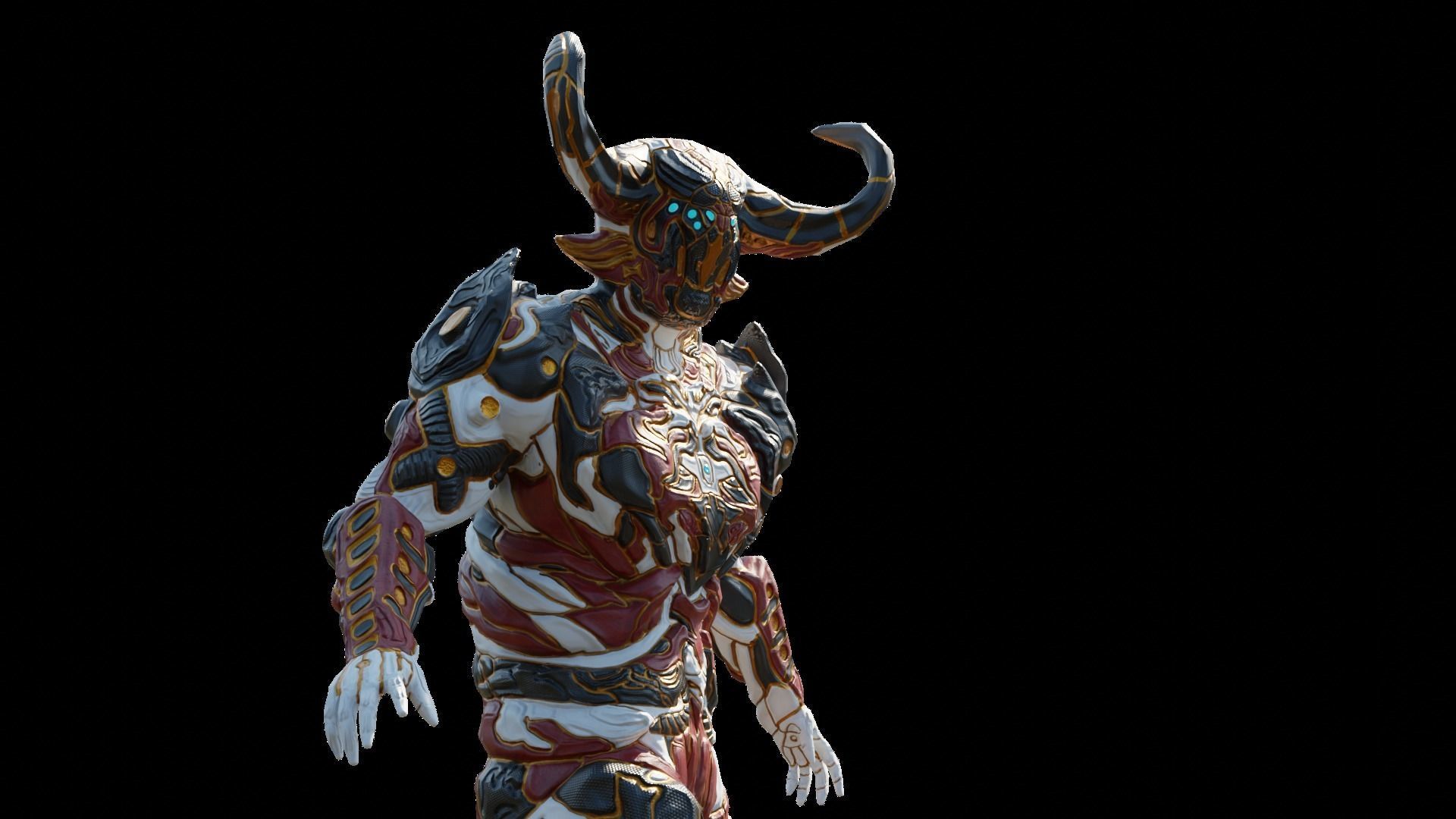 Low Poly - Cyborg Santrasa Low-poly 3D model_5