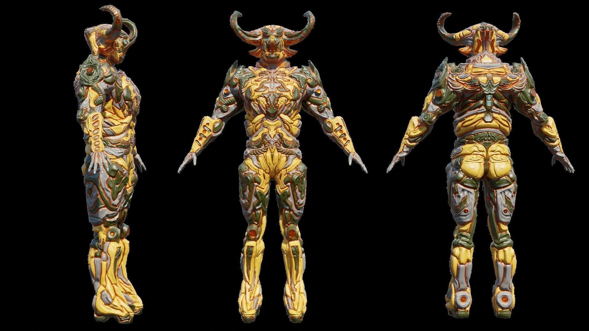 Low Poly - Cyborg Santrasa Low-poly 3D model_7