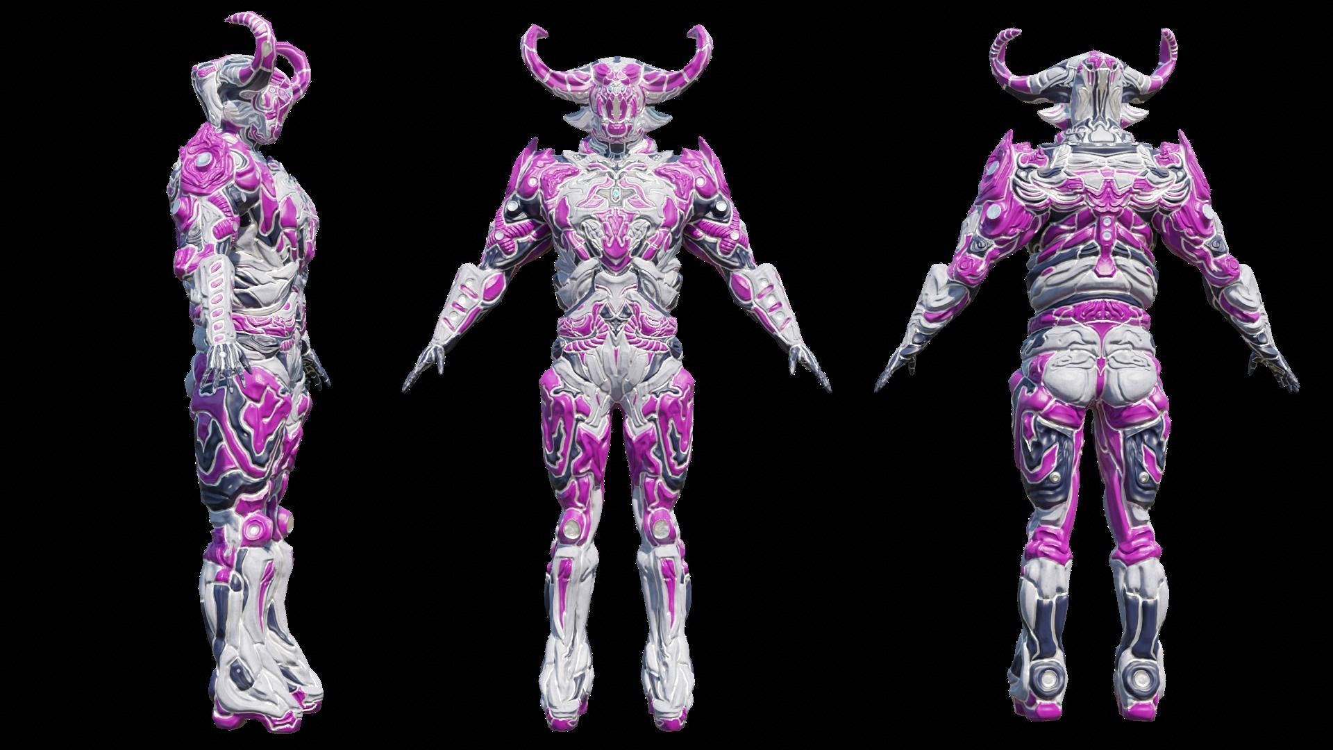 Low Poly - Cyborg Santrasa Low-poly 3D model_8