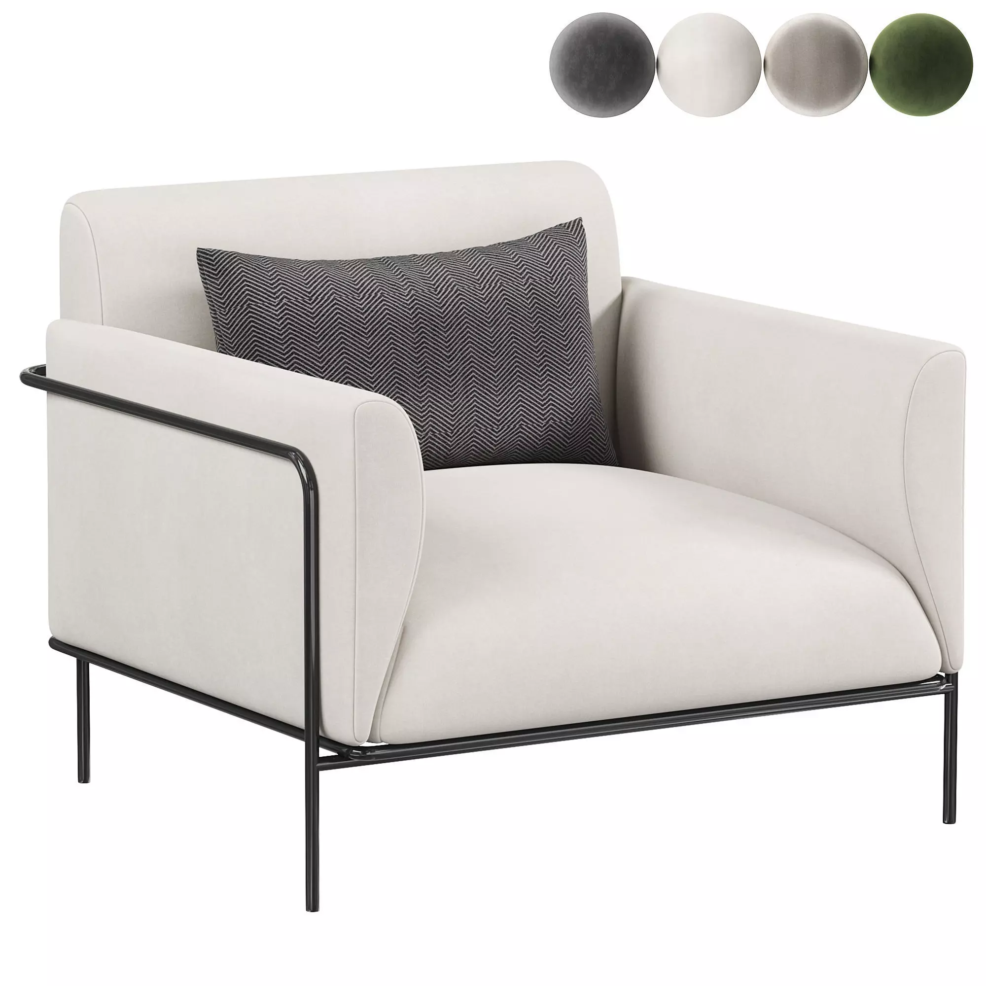 SCRIBE ARMCHAIR OATMEAL 3D model