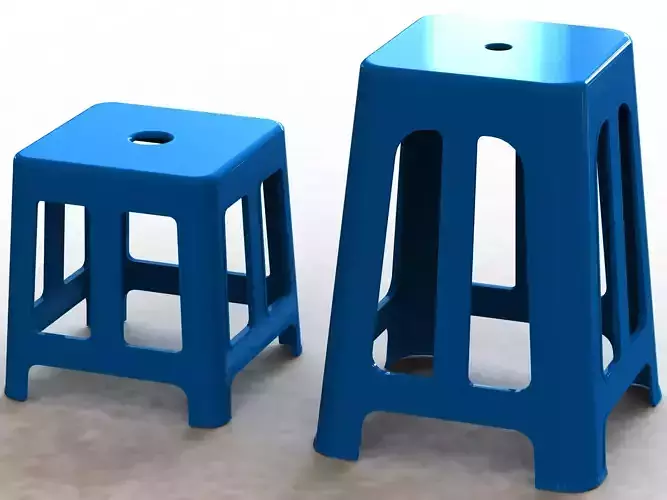 Blue Plastic Stool