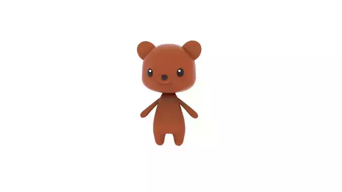 Cartoon Bear v002 character  3D model