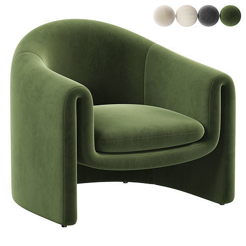 Pollman Upholstered Barrel Chair 3D model