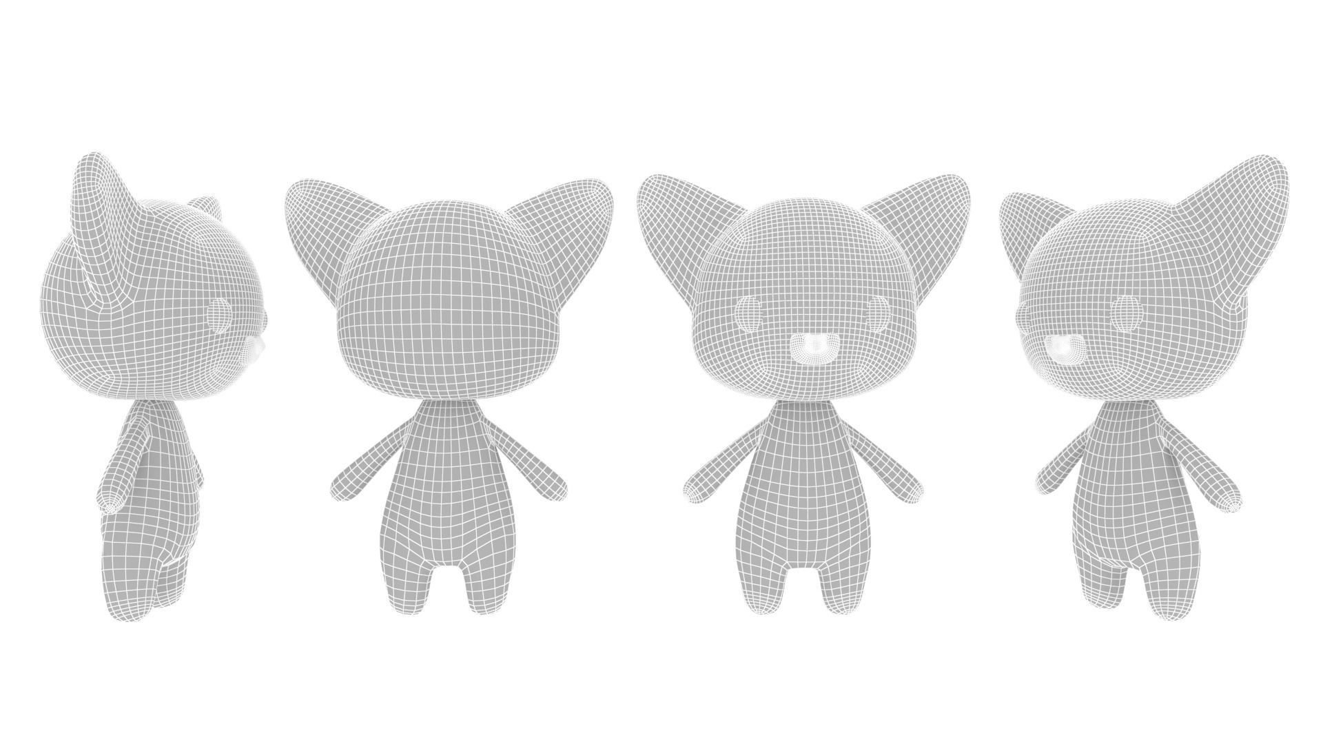Cartoon Fox v002 character 3D model_15