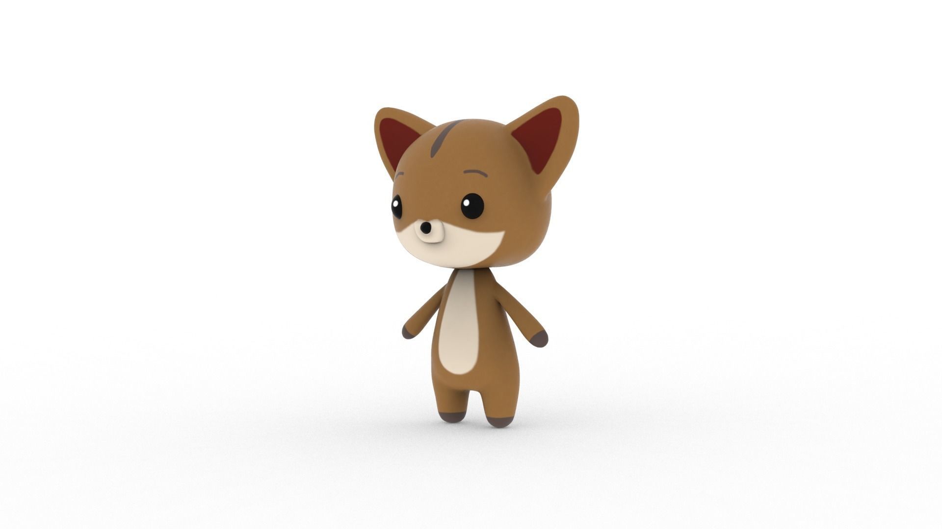 Cartoon Fox v002 character 3D model_1