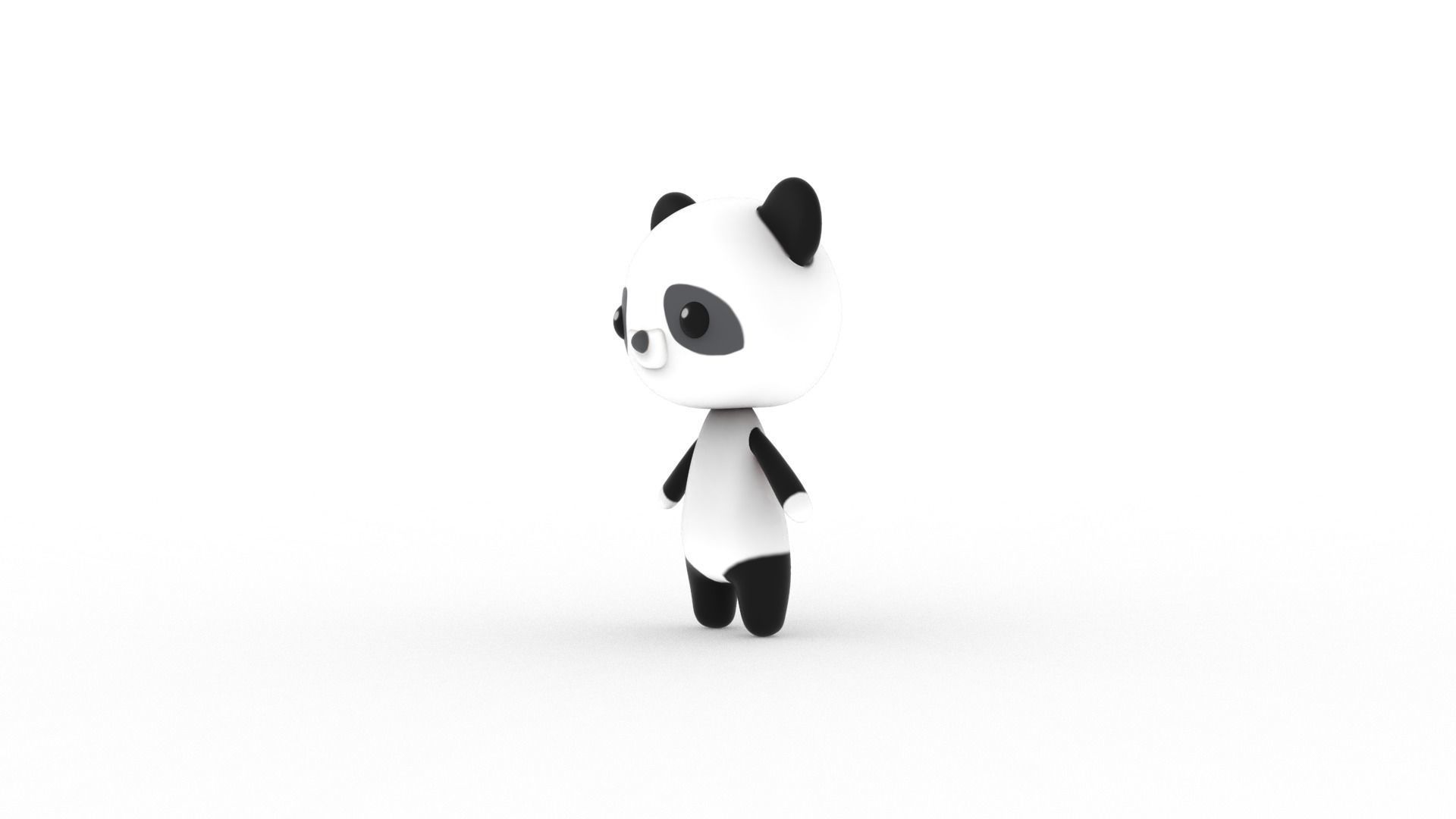 Cartoon Panda v002 character 3D model_2
