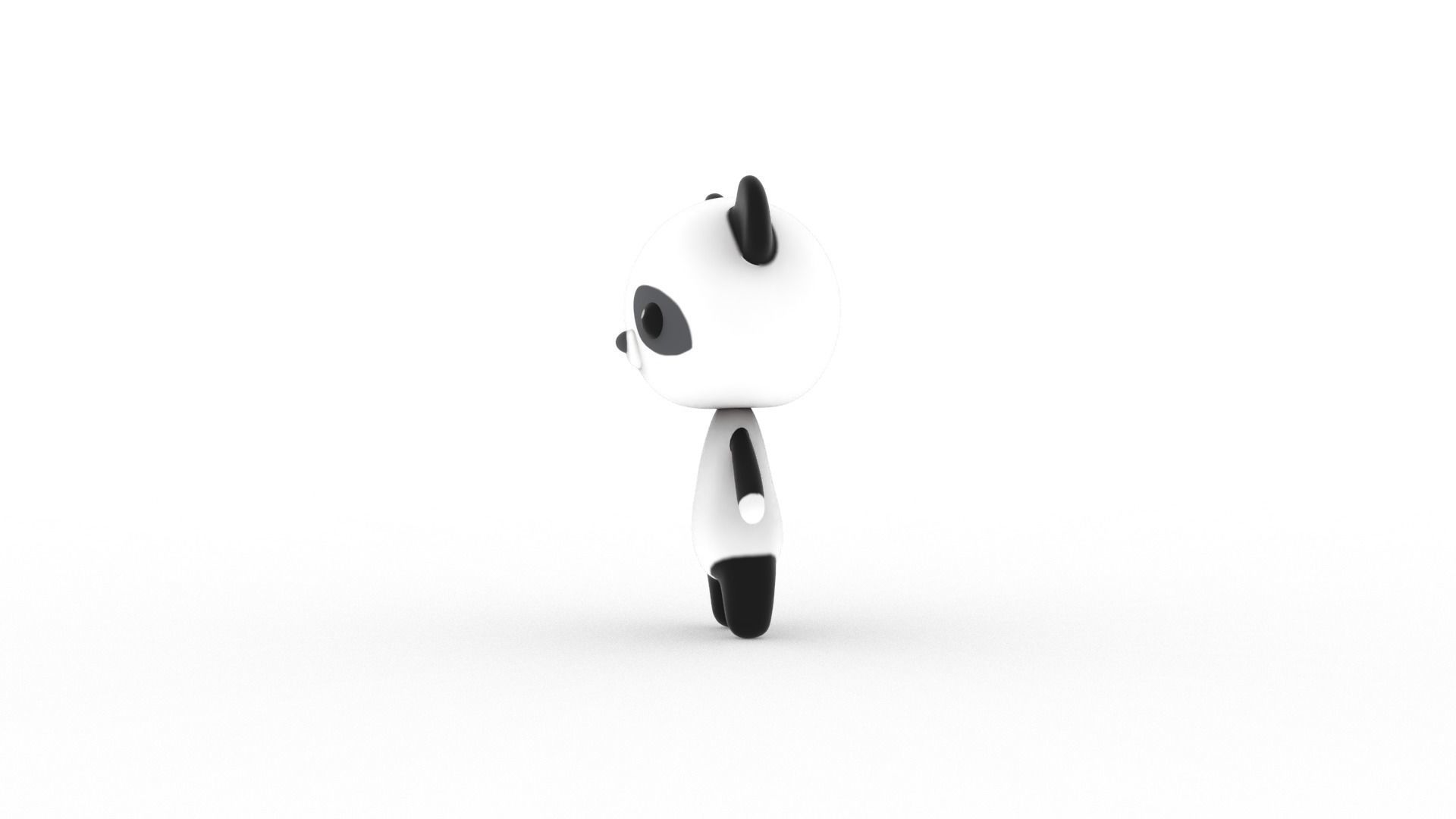 Cartoon Panda v002 character 3D model_3