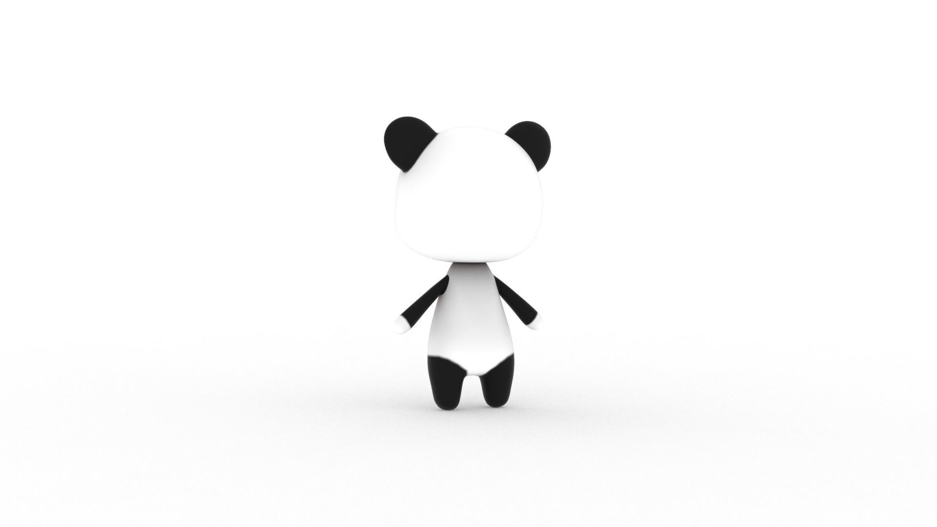 Cartoon Panda v002 character 3D model_6