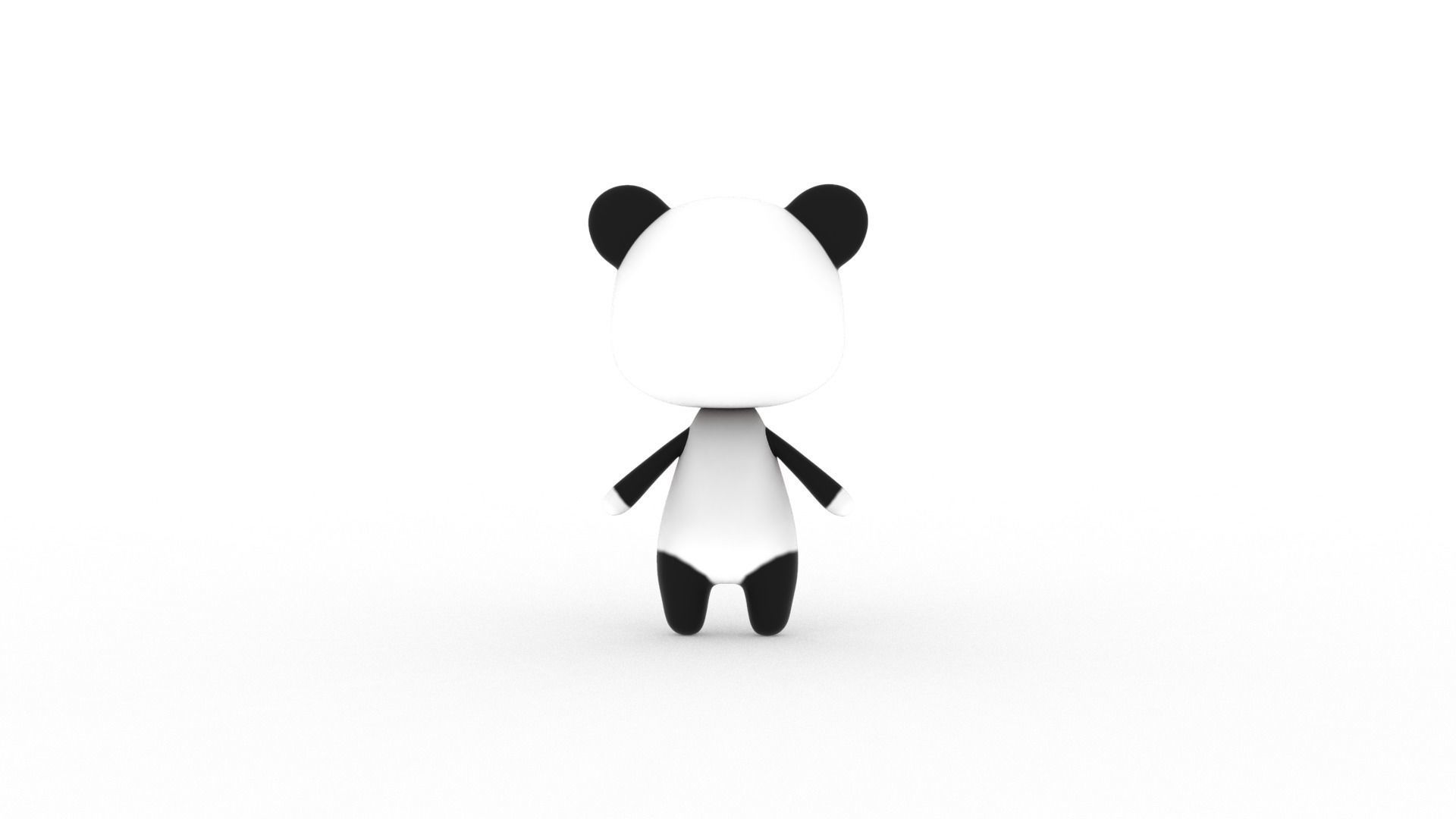 Cartoon Panda v002 character 3D model_7