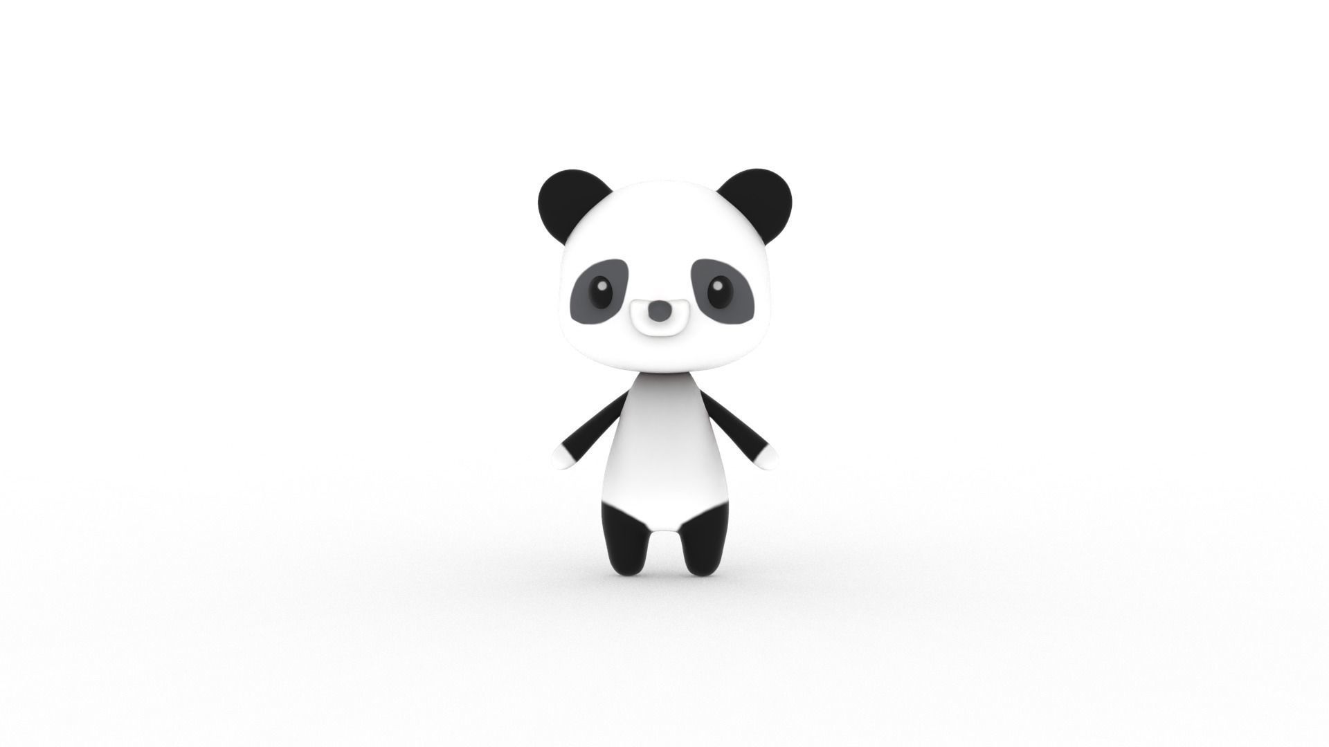 Cartoon Panda v002 character 3D model_14
