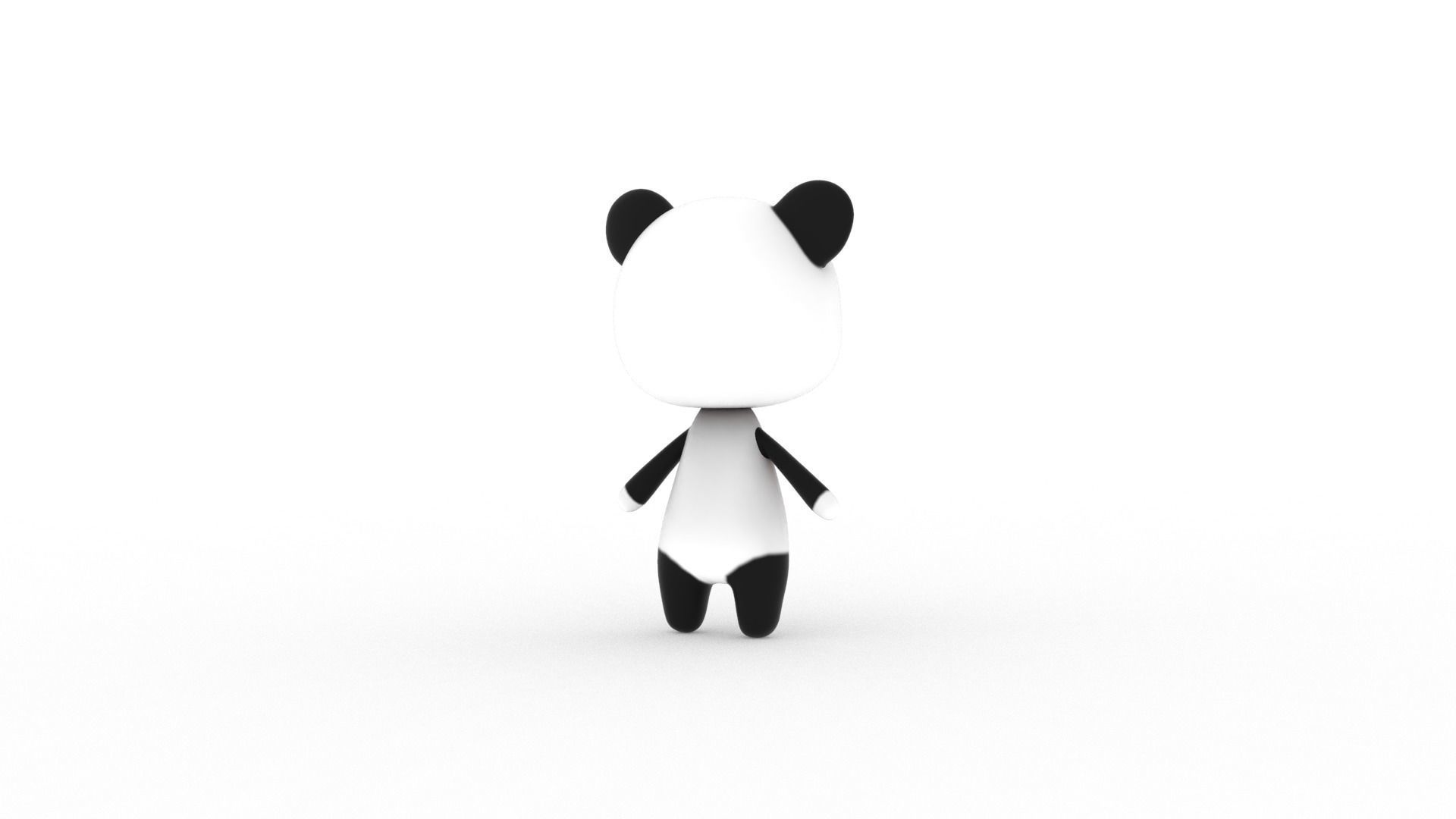 Cartoon Panda v002 character 3D model_8