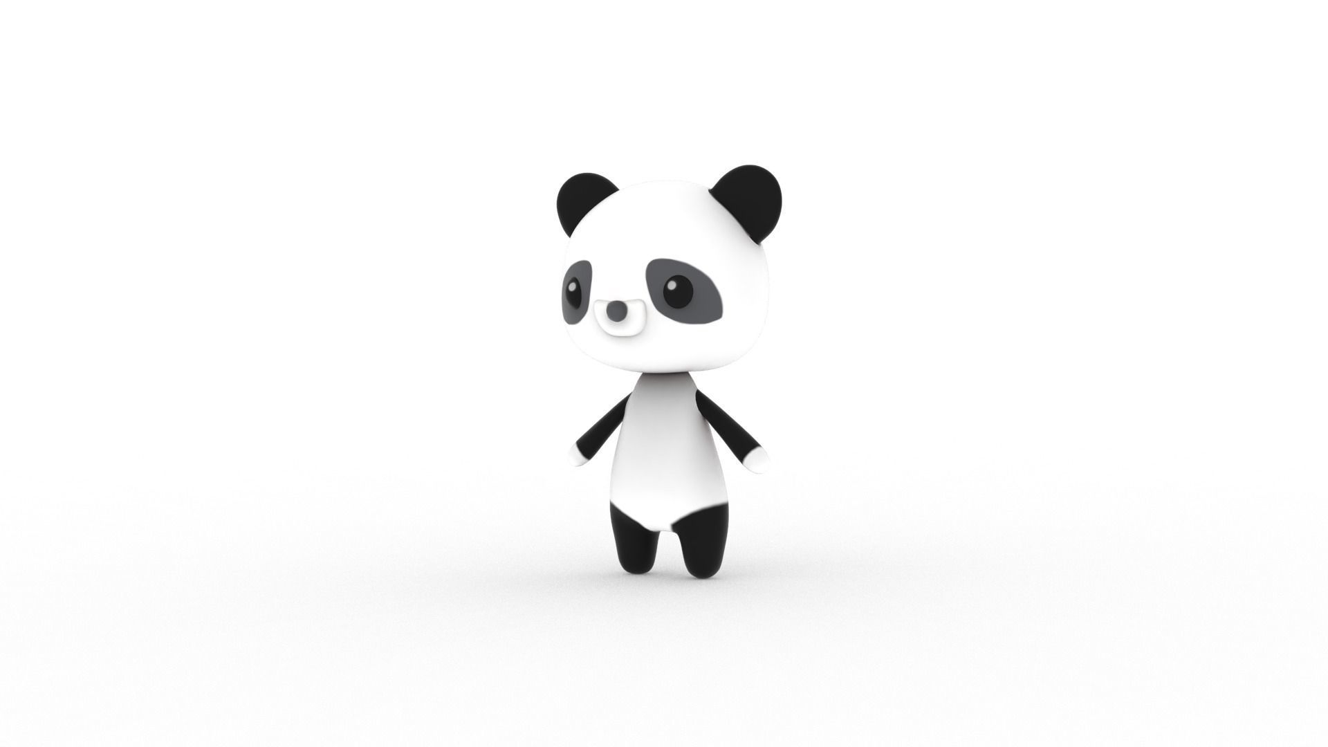 Cartoon Panda v002 character 3D model_1
