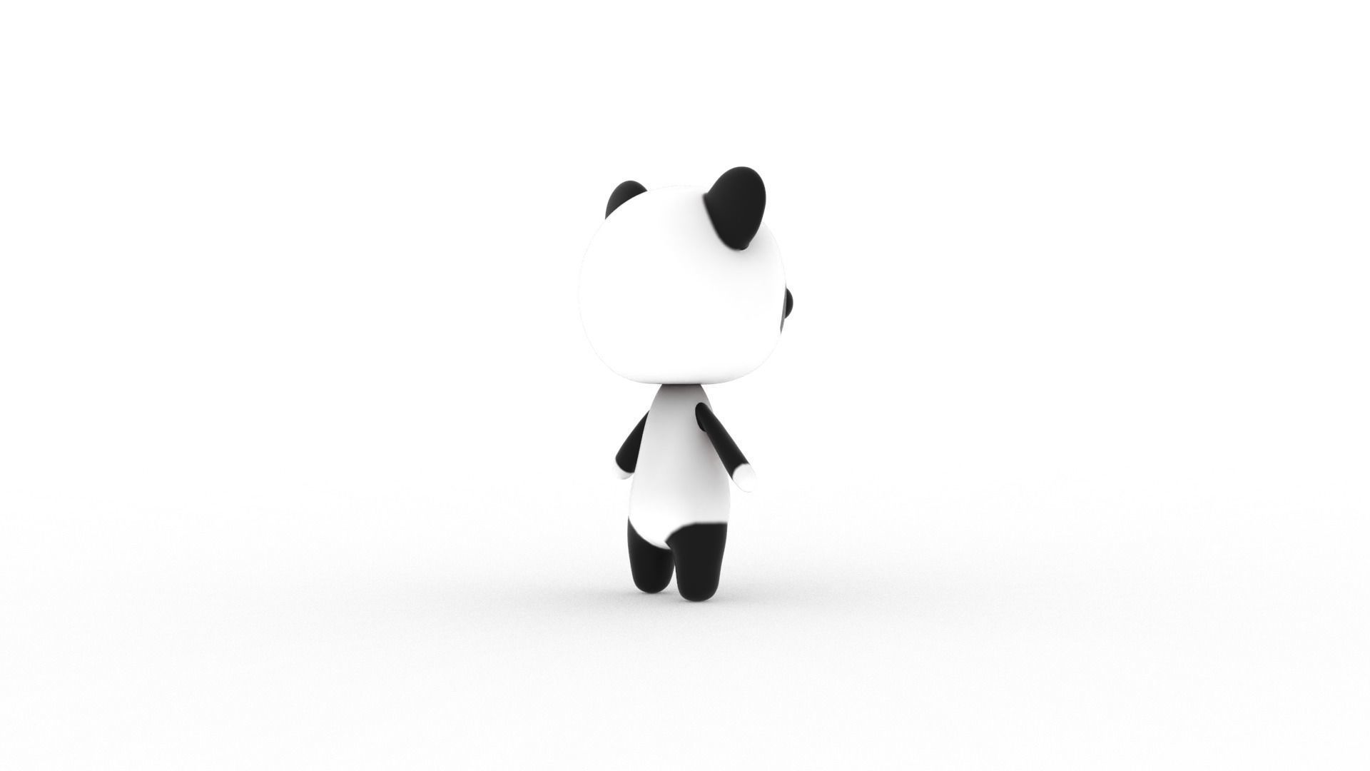 Cartoon Panda v002 character 3D model_9