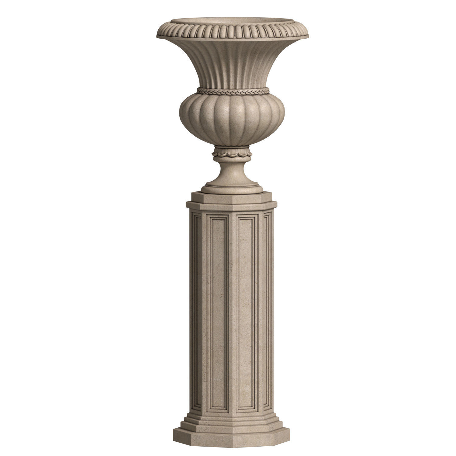 Classical Vase on a Pedestal for decorating the facade 3D model_2