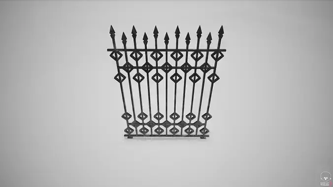Ornate Wrought Iron Fence Design 3