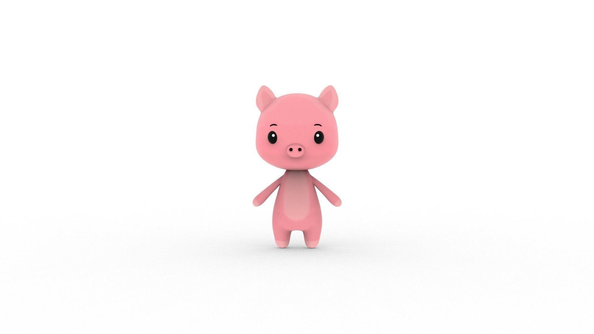 Cartoon Pig v002 character 3D model_14