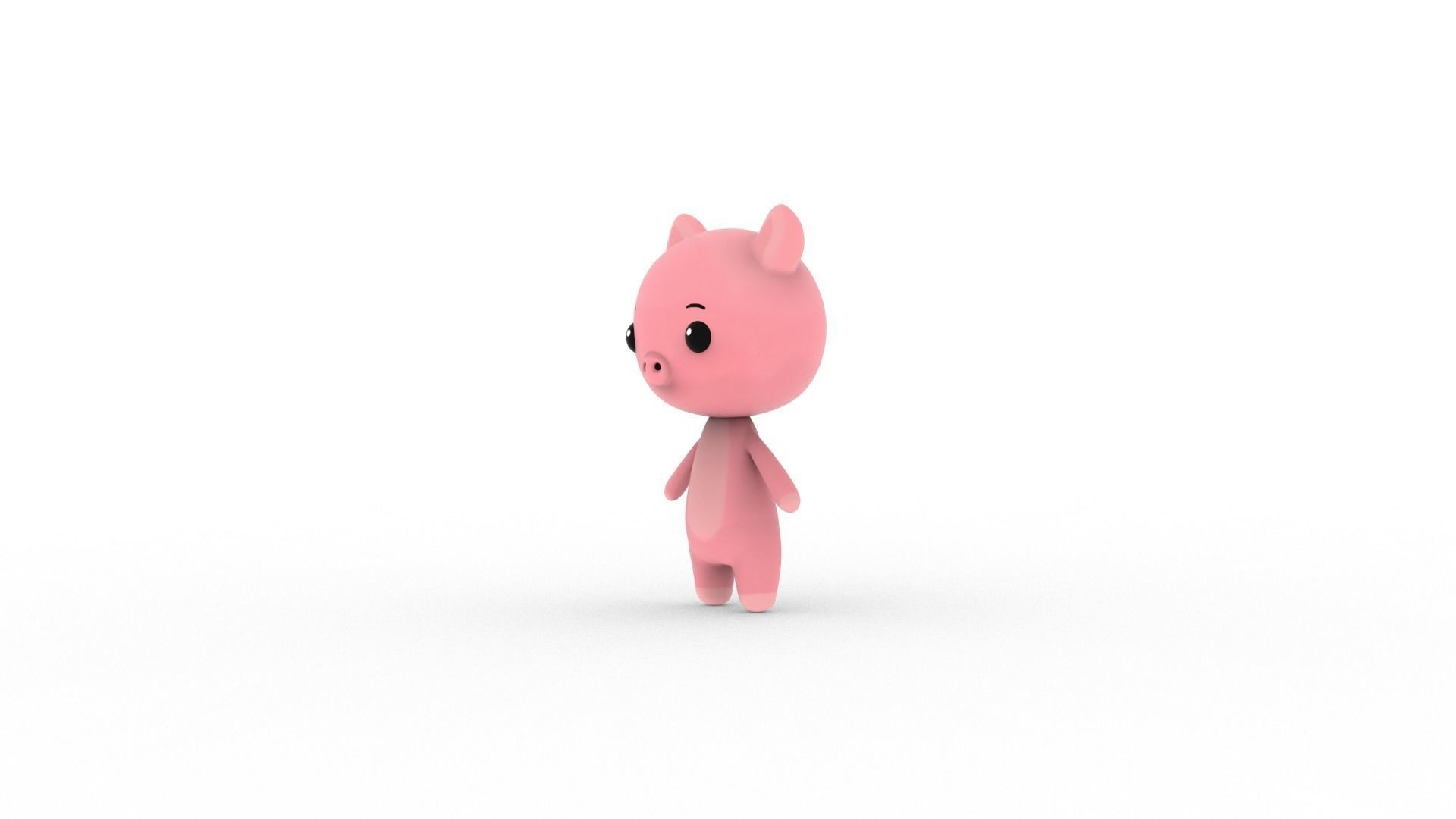 Cartoon Pig v002 character 3D model_2