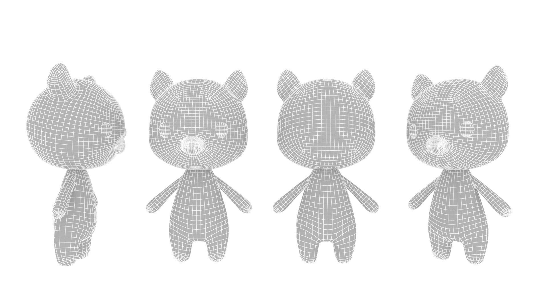 Cartoon Pig v002 character 3D model_15