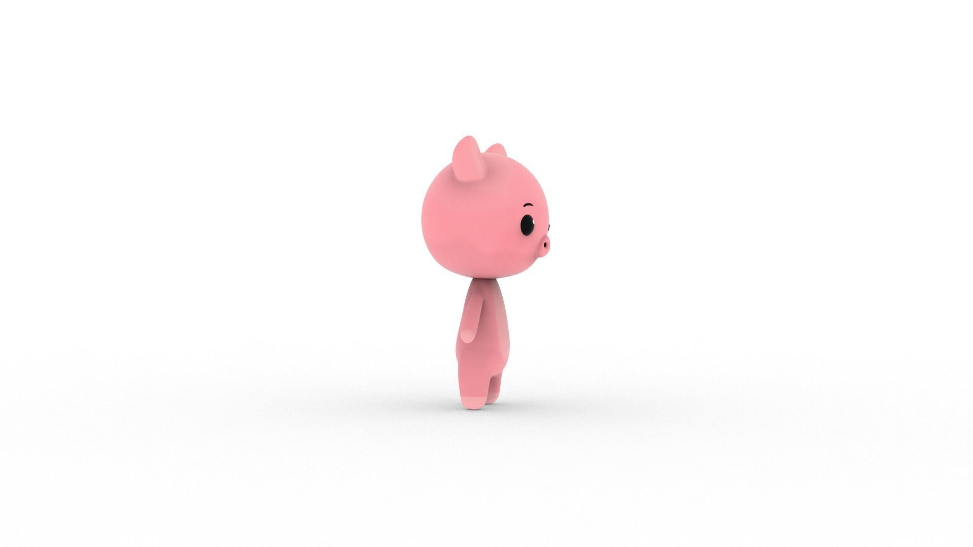 Cartoon Pig v002 character 3D model_11
