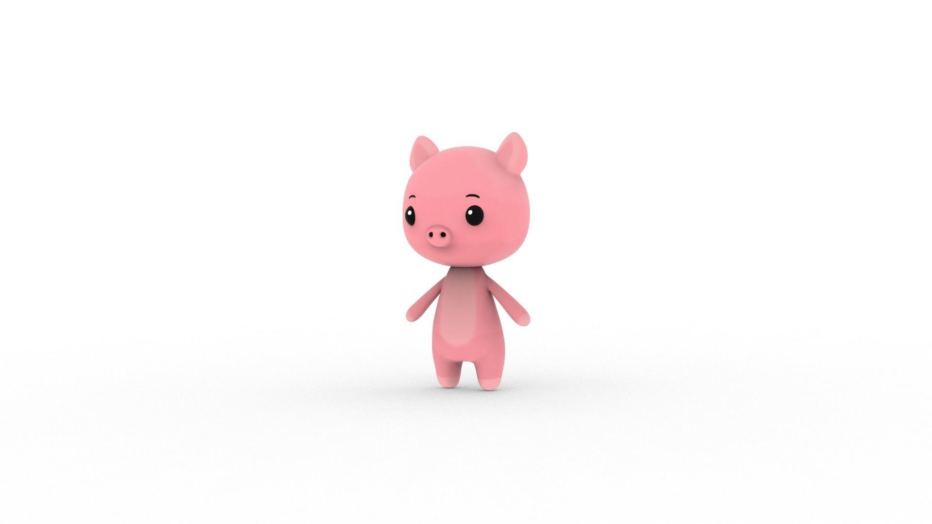 Cartoon Pig v002 character 3D model_1