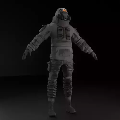 Cyber Tech Wear Character - Futuristic Cyberpunk 3D Model Low-poly 3D model