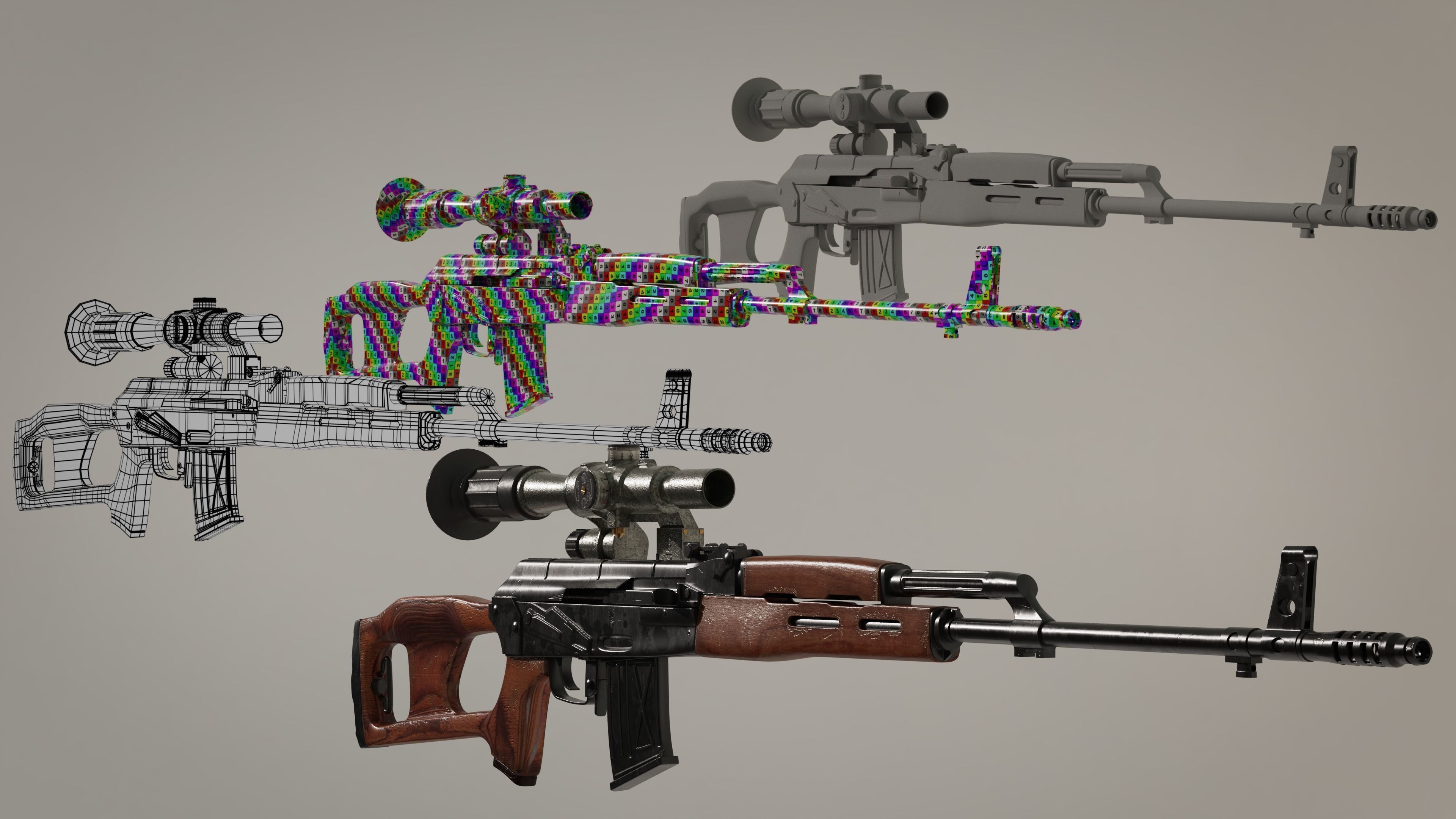 Kalashnikov  Ak-47 PSL-54-C 3D model_3