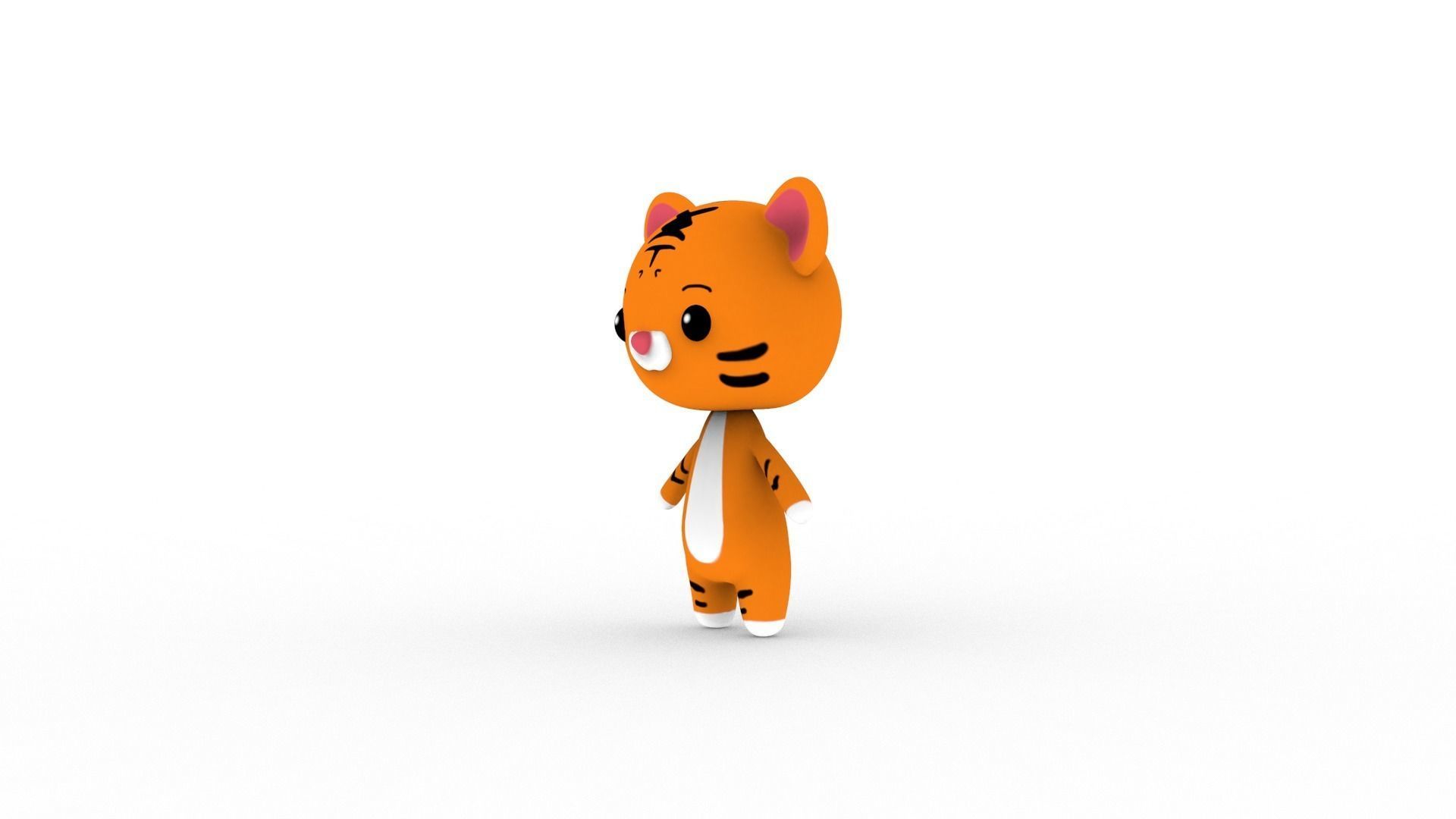 Cartoon Tiger v002 character 3D model_2