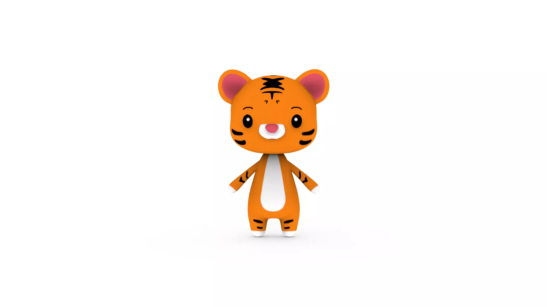 Cartoon Tiger v002 character 3D model_0