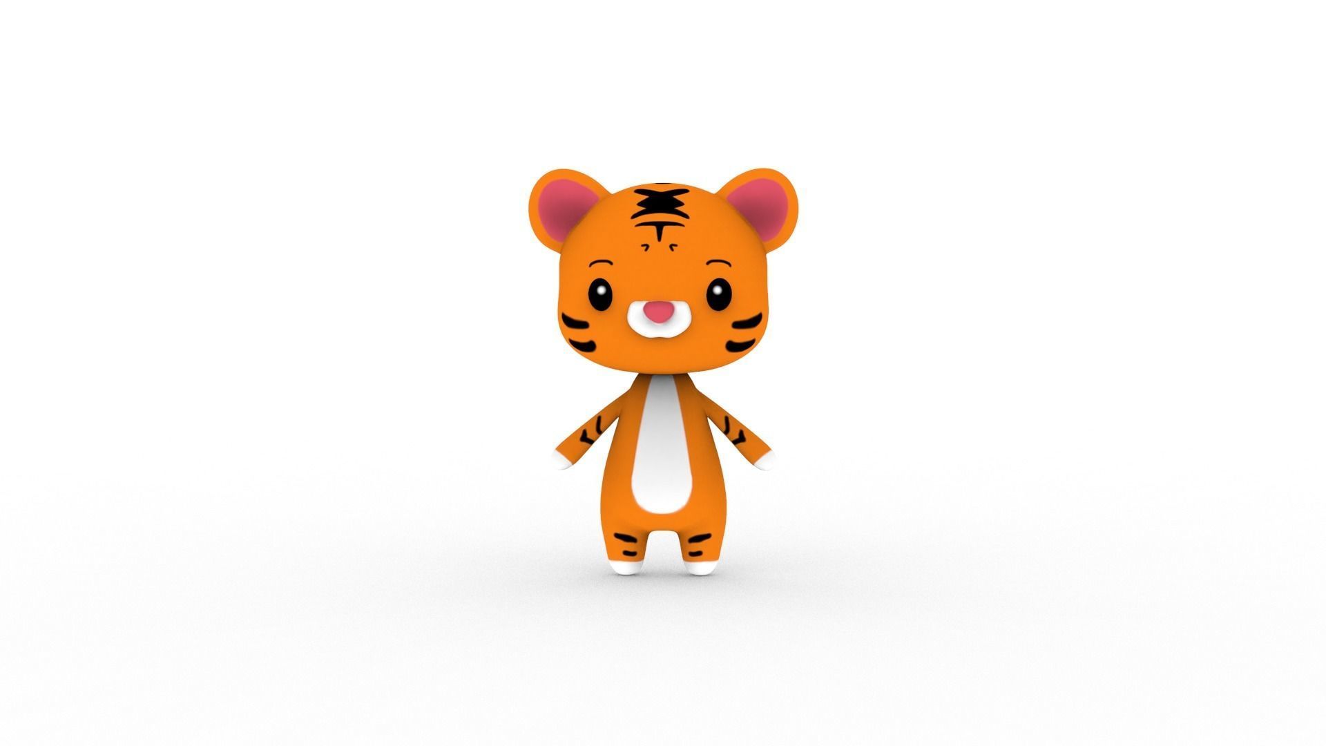 Cartoon Tiger v002 character 3D model_14