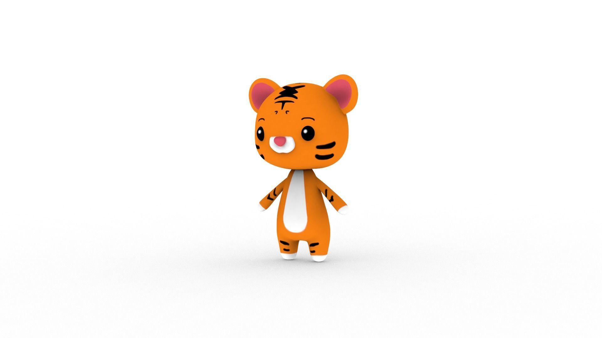 Cartoon Tiger v002 character 3D model_1