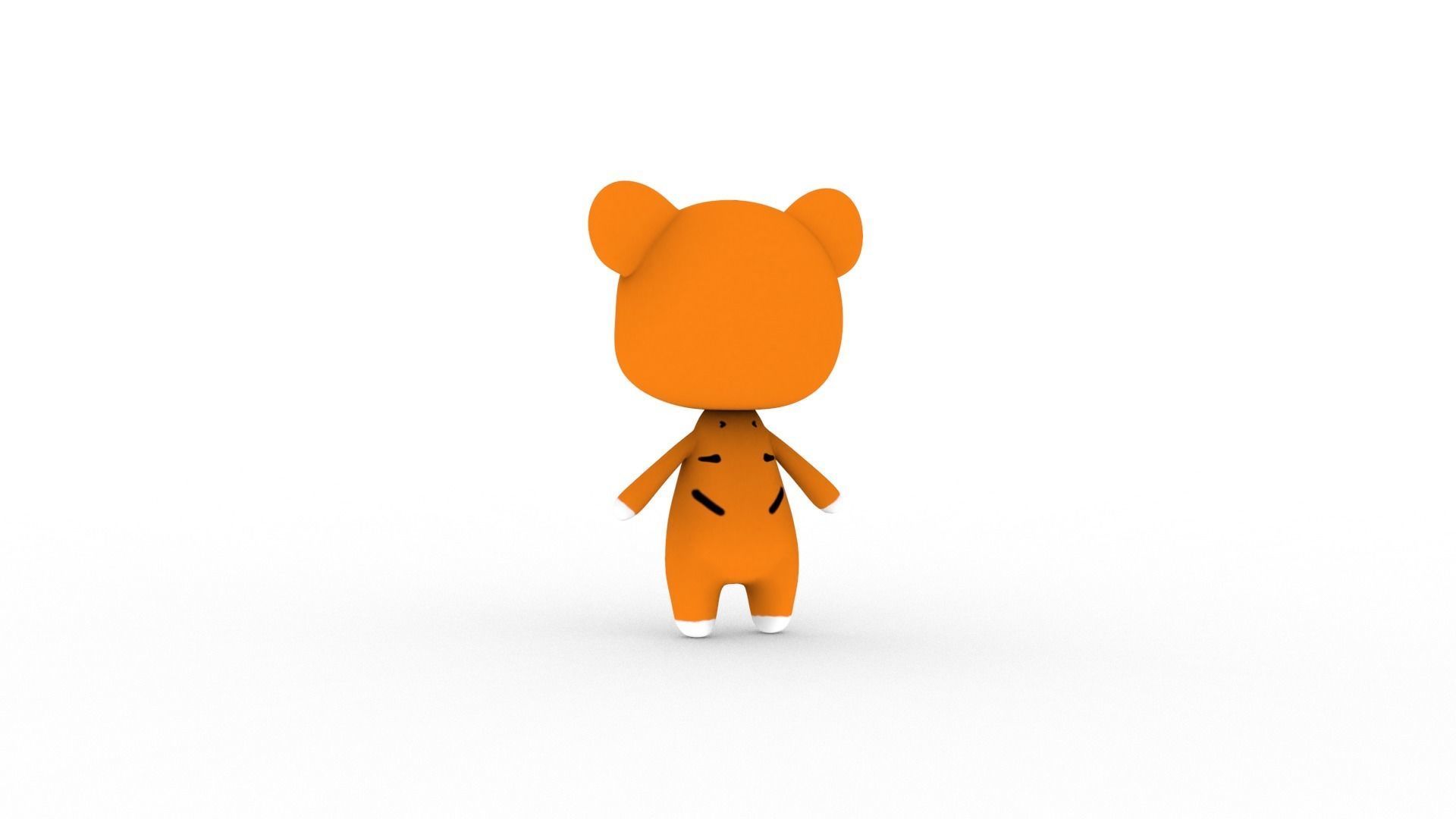 Cartoon Tiger v002 character 3D model_6