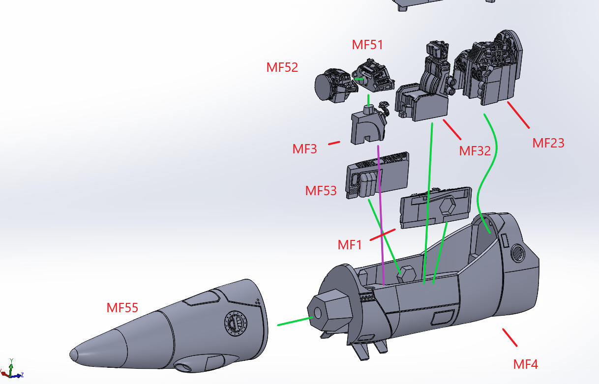 Macross Fighter Jet Atmospheric Booster Tank 3D print model_3