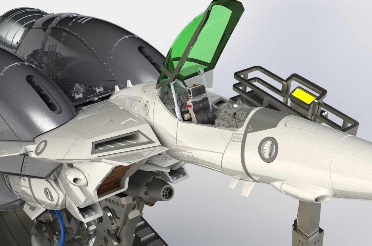 Macross Fighter Jet Atmospheric Booster Tank 3D print model_2