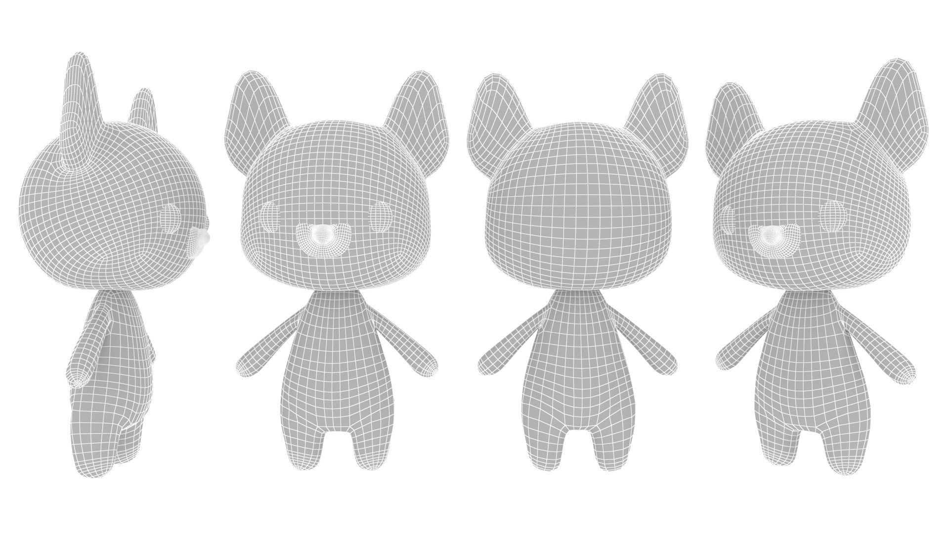 Cartoon Ratel v002 character 3D model_15