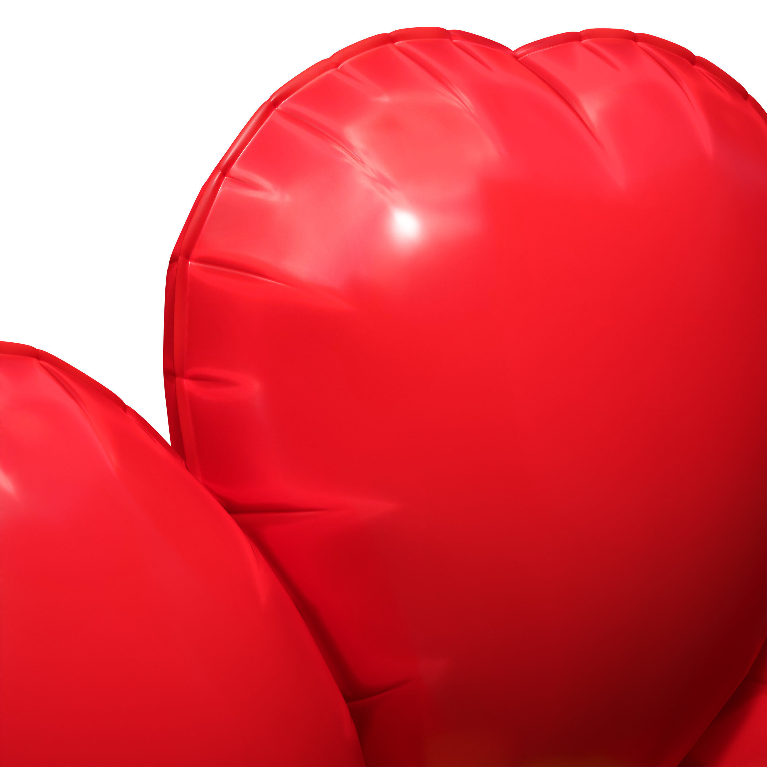 Balloon inflatable red flower with smiley 3D model_17