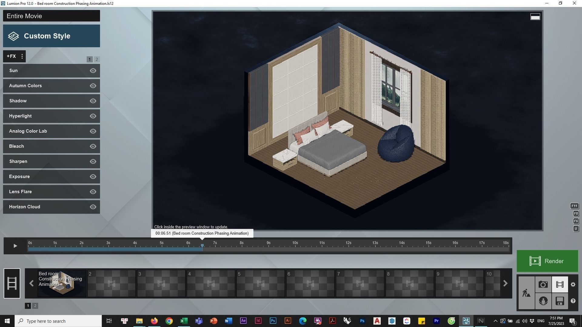 Bedroom Isometric Phasing Lumion 12 premiere template 3D model_11
