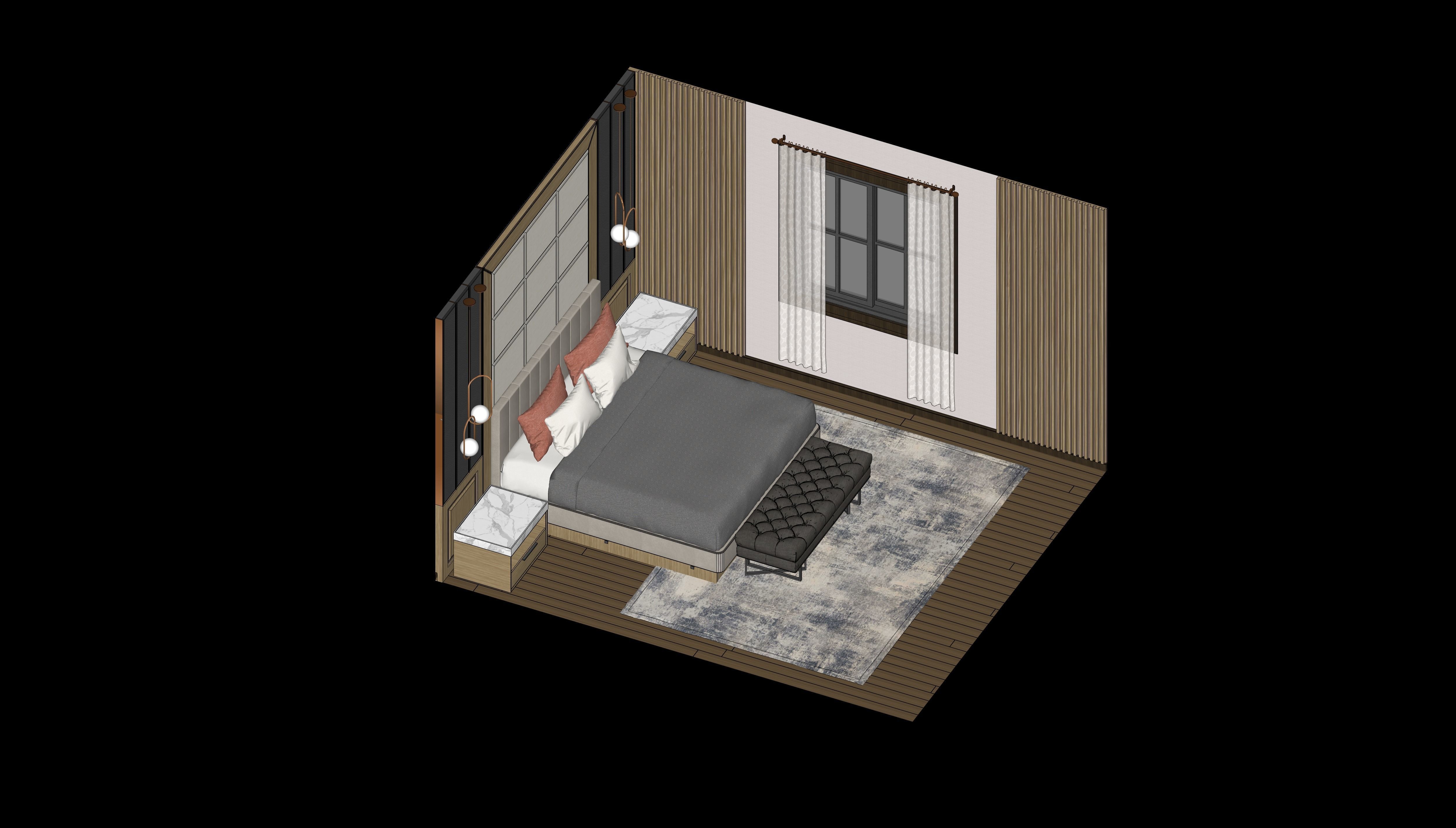 Bedroom Isometric Phasing Lumion 12 premiere template 3D model_15