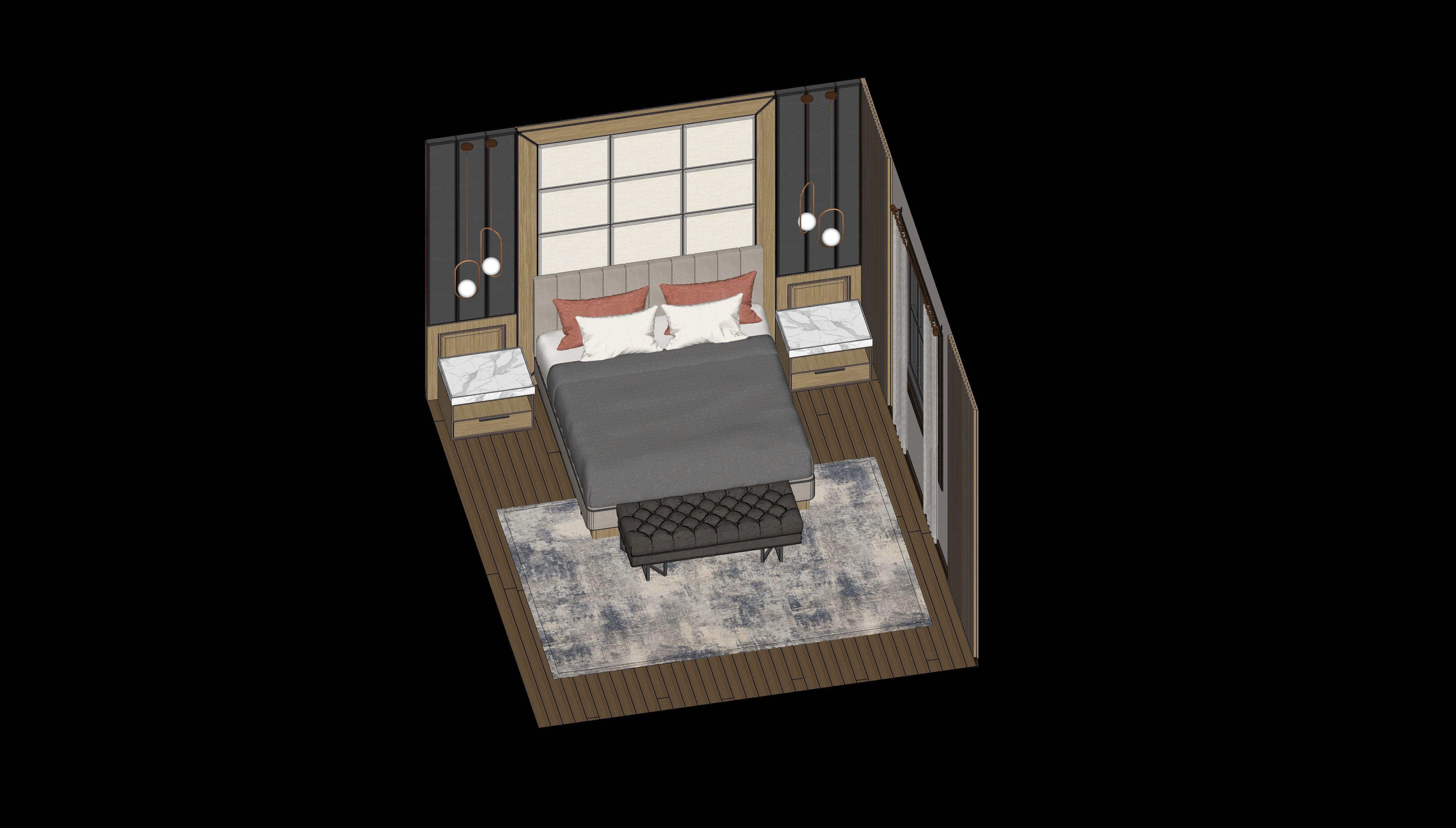 Bedroom Isometric Phasing Lumion 12 premiere template 3D model_14