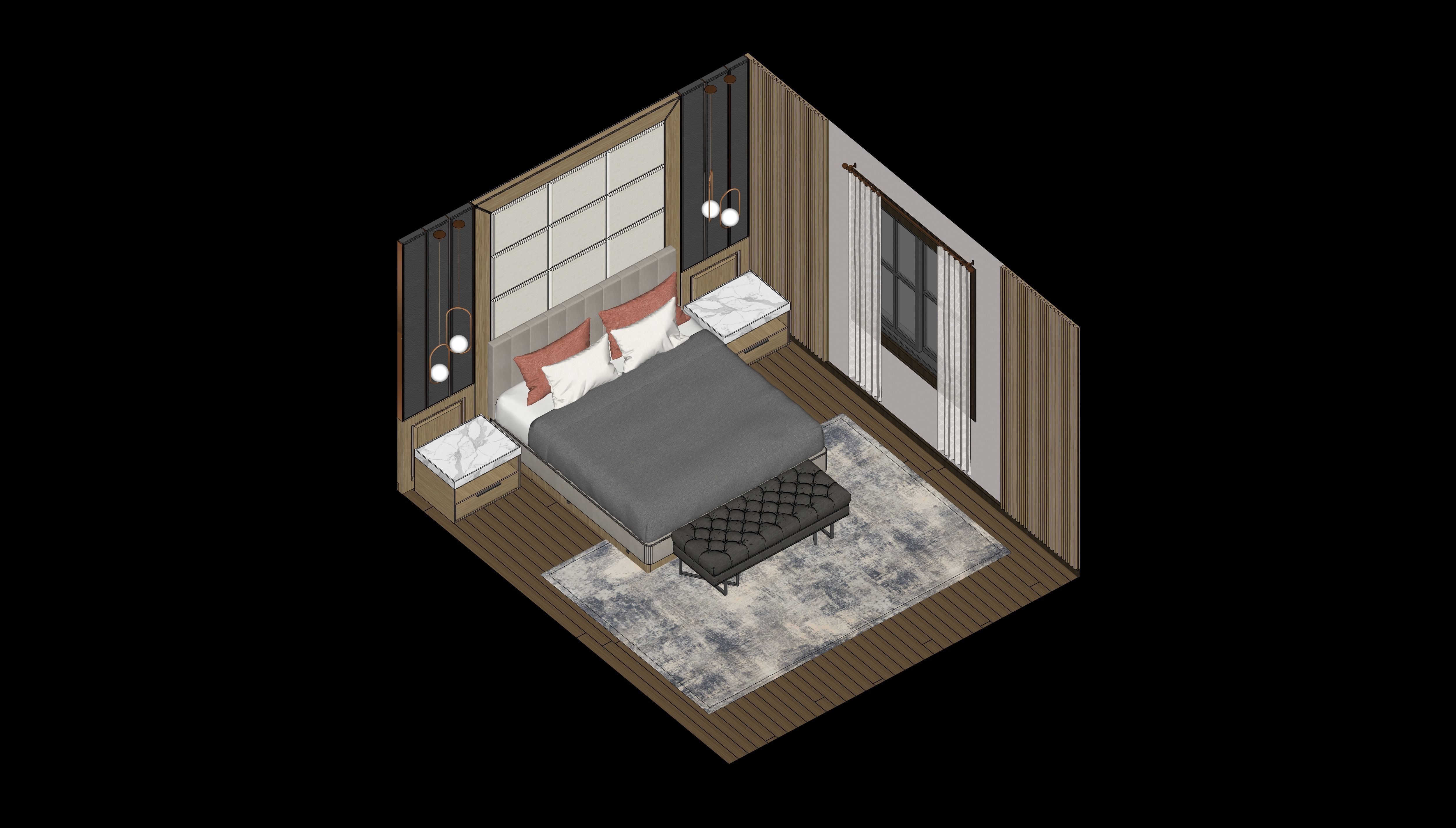 Bedroom Isometric Phasing Lumion 12 premiere template 3D model_13