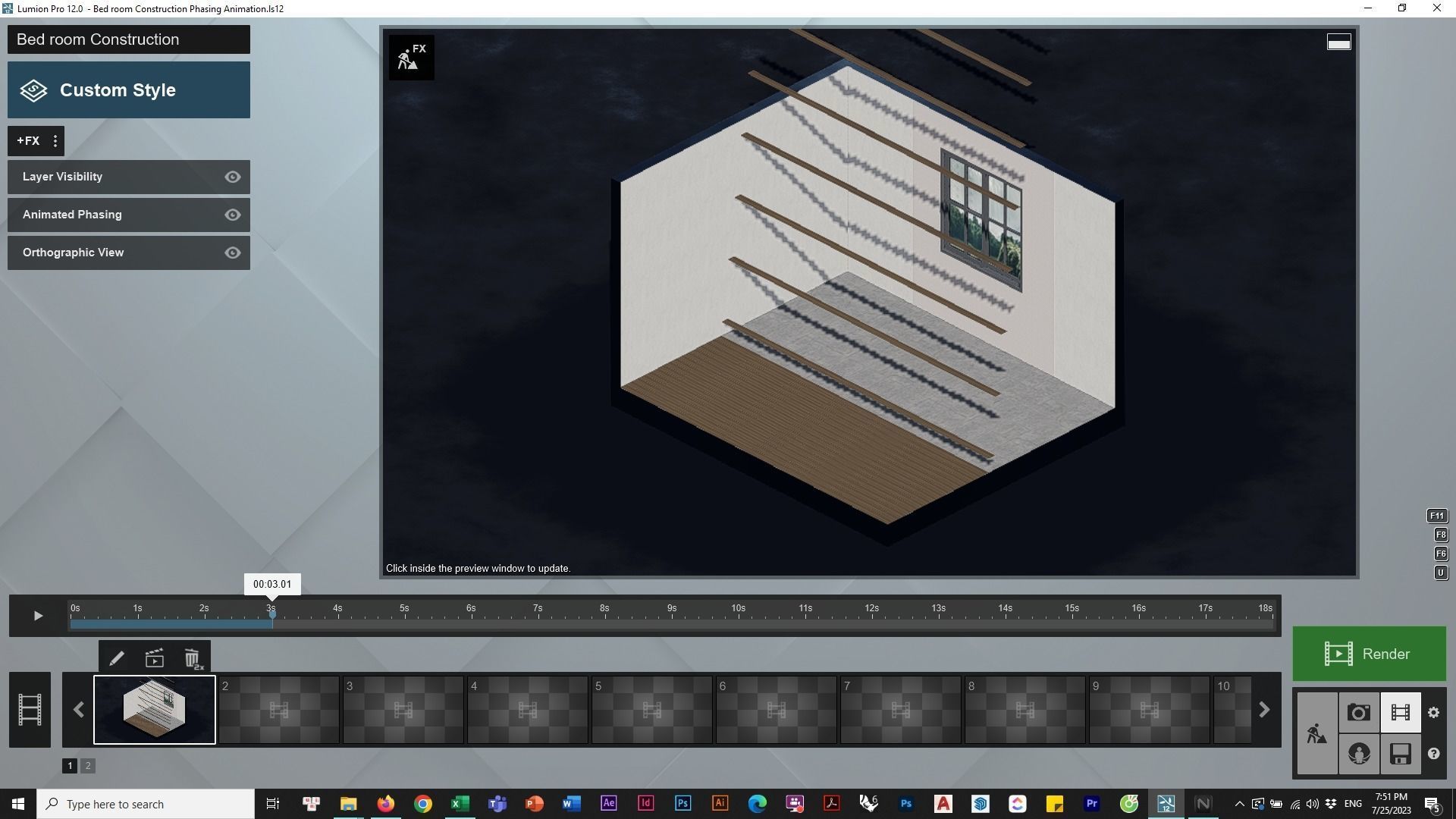 Bedroom Isometric Phasing Lumion 12 premiere template 3D model_10