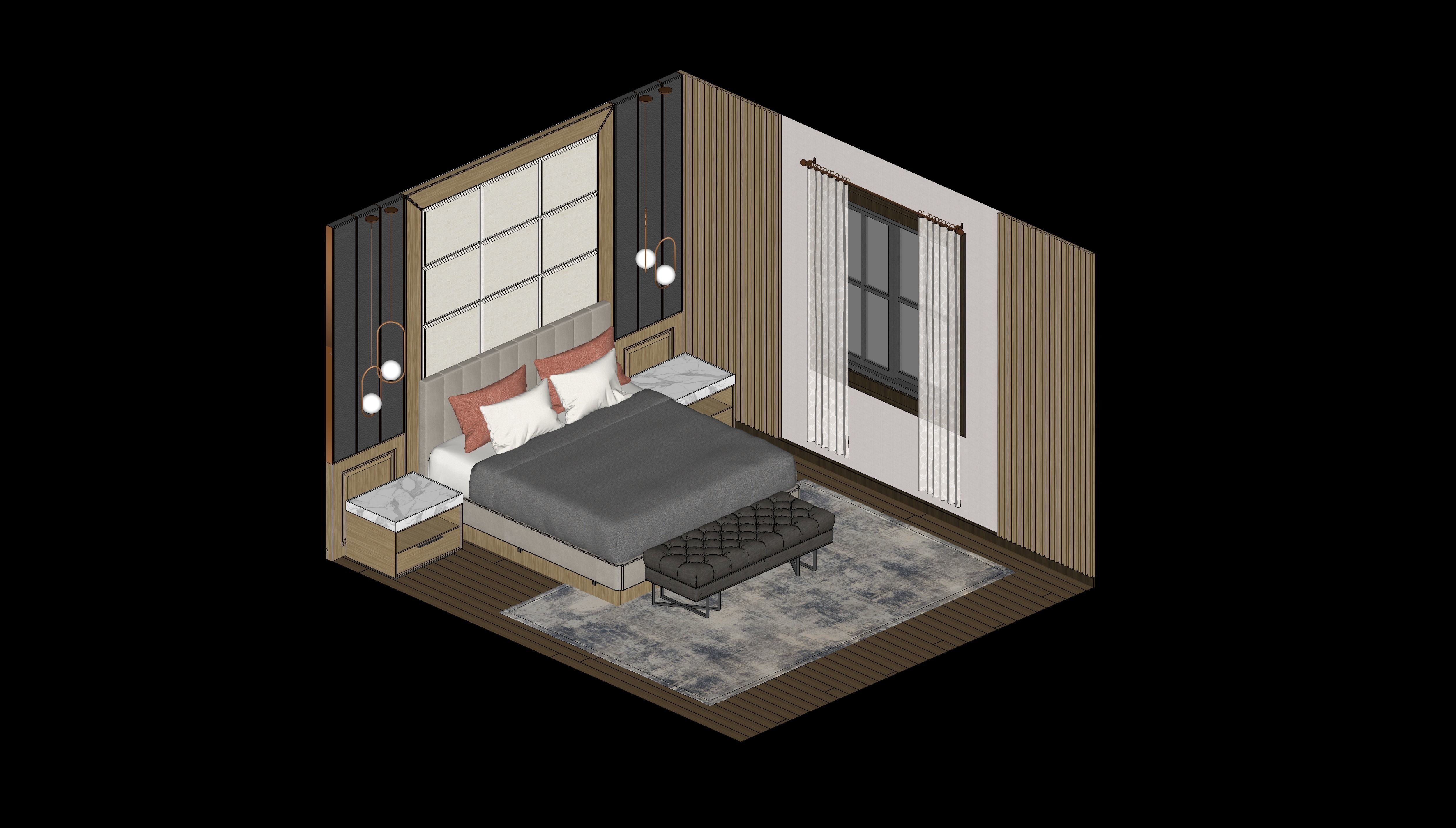 Bedroom Isometric Phasing Lumion 12 premiere template 3D model_16