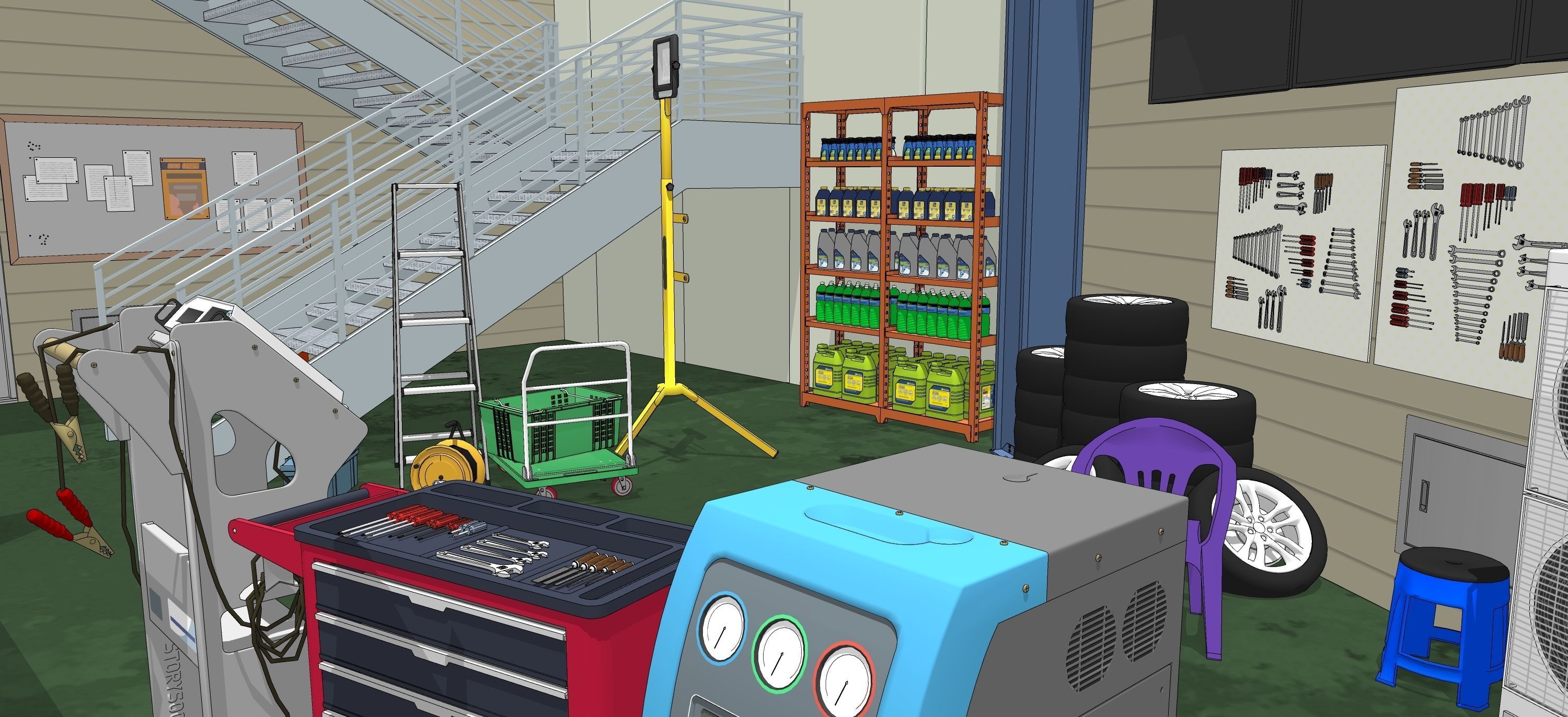 Car Repair Shop 3D model CGTrader