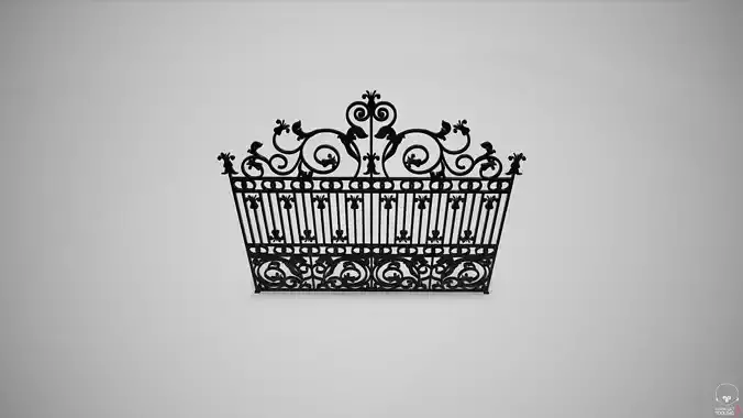 Ornate Wrought Iron Fence Design 6