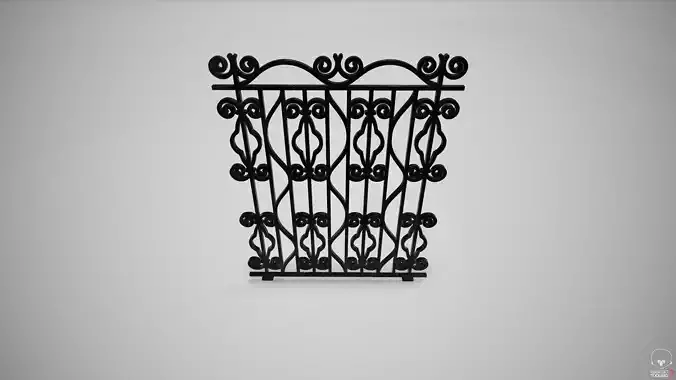 Ornate Wrought Iron Fence Design 8