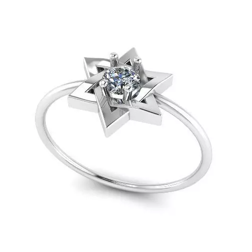 Star of David ring Model 4067 3D print model_0